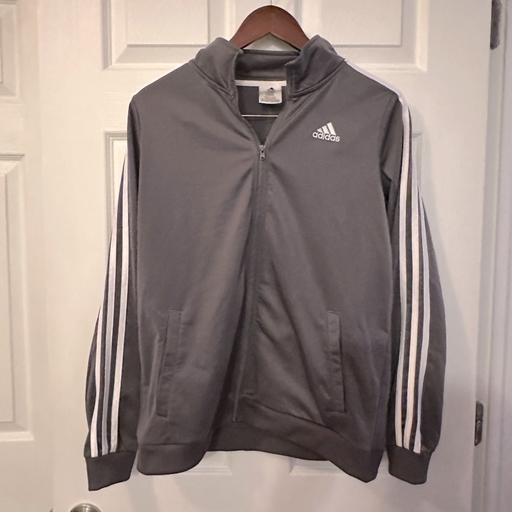 Adidas TRICOT 3-STRIPES TRACK JACKET gray women’s XL‎